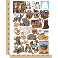 Funny Kitty Cats Kittens Temporary Tattoo Water Resistant Fake Body Art Set Collection