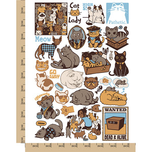 Funny Kitty Cats Kittens Temporary Tattoo Water Resistant Fake Body Art Set Collection