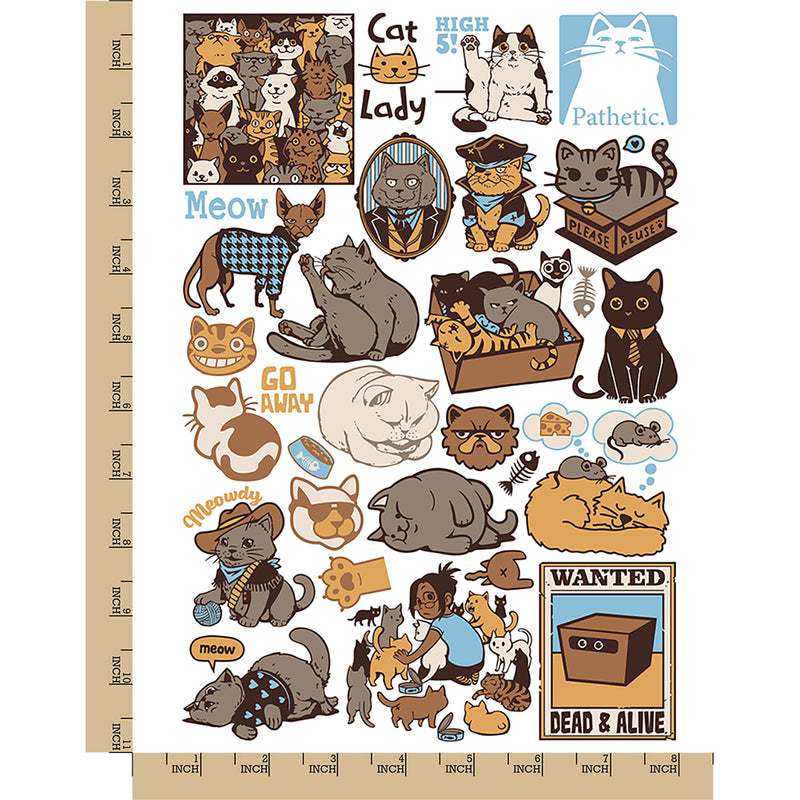 Funny Kitty Cats Kittens Temporary Tattoo Water Resistant Fake Body Art Set Collection