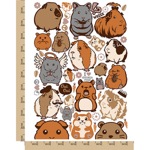 Guinea Pigs Hamsters Gerbils Temporary Tattoo Water Resistant Fake Body Art Set Collection
