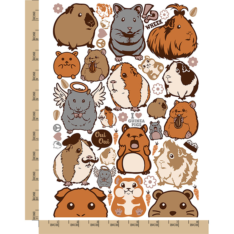 Guinea Pigs Hamsters Gerbils Temporary Tattoo Water Resistant Fake Body Art Set Collection