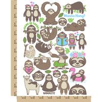Hanging with Sloths Temporary Tattoo Water Resistant Fake Body Art Set Collection