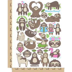 Hanging with Sloths Temporary Tattoo Water Resistant Fake Body Art Set Collection
