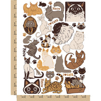 Kitty Cat Breeds Temporary Tattoo Water Resistant Fake Body Art Set Collection