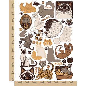Kitty Cat Breeds Temporary Tattoo Water Resistant Fake Body Art Set Collection