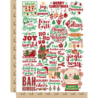 Merry Christmas Holiday Sayings Greetings Temporary Tattoo Water Resistant Fake Body Art Set Collection