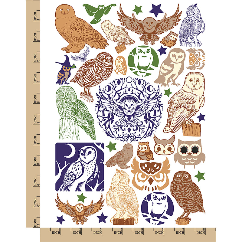 Owls Give a Hoot Temporary Tattoo Water Resistant Fake Body Art Set Collection