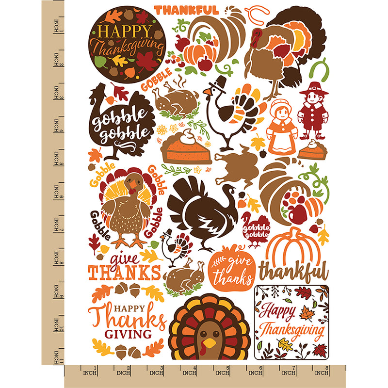 Thanksgiving Turkey Fall Autumn Temporary Tattoo Water Resistant Fake Body Art Set Collection