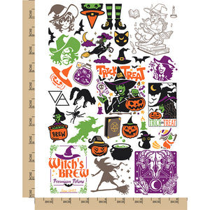 Wicked Witch Spell Potion Halloween Temporary Tattoo Water Resistant Fake Body Art Set Collection