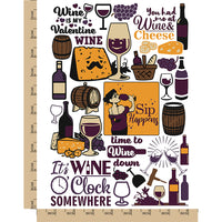 Wine Time Cheese Temporary Tattoo Water Resistant Fake Body Art Set Collection