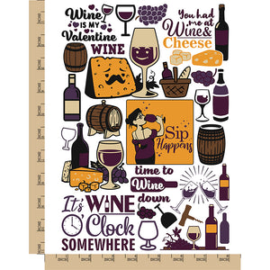 Wine Time Cheese Temporary Tattoo Water Resistant Fake Body Art Set Collection