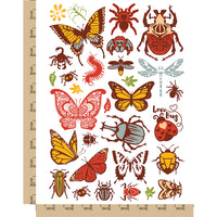 Bugs Insects Arachnids Butterflies Temporary Tattoo Water Resistant Fake Body Art Set Collection