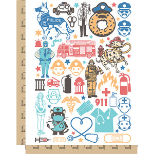Emergency Personnel Police Firefighter Medical Temporary Tattoo Water Resistant Fake Body Art Set Collection