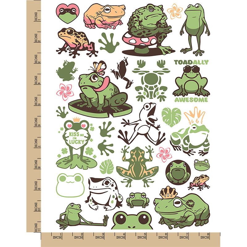 Frogs Toads Amphibians Temporary Tattoo Water Resistant Fake Body Art Set Collection
