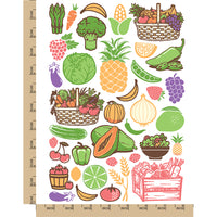 Fruits and Vegetables Temporary Tattoo Water Resistant Fake Body Art Set Collection