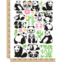 Giant Panda Bear Bamboo Temporary Tattoo Water Resistant Fake Body Art Set Collection