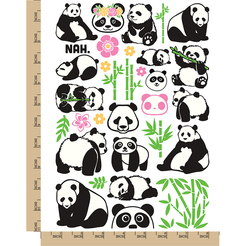 Giant Panda Bear Bamboo Temporary Tattoo Water Resistant Fake Body Art Set Collection