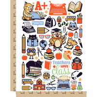 School Education Teacher Books Pencils Temporary Tattoo Water Resistant Fake Body Art Set Collection
