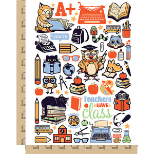School Education Teacher Books Pencils Temporary Tattoo Water Resistant Fake Body Art Set Collection