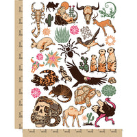 Desert Cactus Animals Southwestern Temporary Tattoo Water Resistant Fake Body Art Set Collection