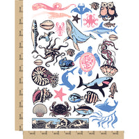 Fish Whales Ocean Sea Marine Life Temporary Tattoo Water Resistant Fake Body Art Set Collection
