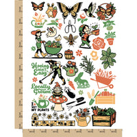 Garden Plants Flowers Vegetables Temporary Tattoo Water Resistant Fake Body Art Set Collection