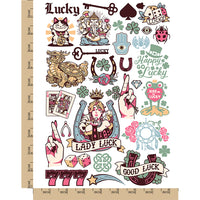 Lucky Charms Symbols Fortune Signs Temporary Tattoo Water Resistant Fake Body Art Set Collection