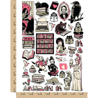 Nerdy Books Reading Literature Temporary Tattoo Water Resistant Fake Body Art Set Collection