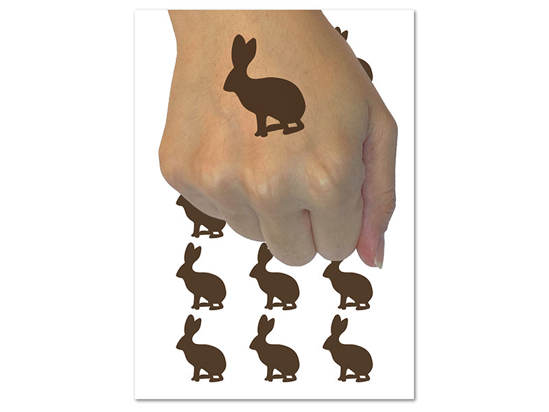 Jack Rabbit Silhouette Temporary Tattoo Water Resistant Fake Body Art Set Collection (1 Sheet)