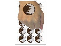 Yin Yang Wolf Wolves Temporary Tattoo Water Resistant Fake Body Art Set Collection (1 Sheet)