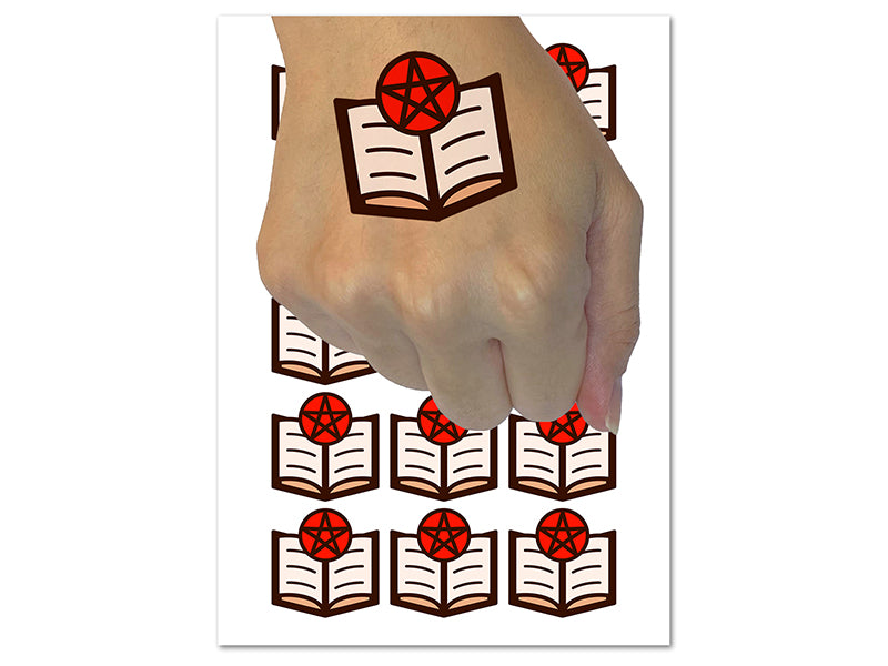 Book of Sorcery Witchcraft Magic Temporary Tattoo Water Resistant Fake Body Art Set Collection (1 Sheet)