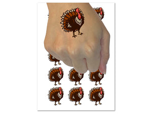 Proud Standing Turkey Temporary Tattoo Water Resistant Fake Body Art Set Collection (1 Sheet)