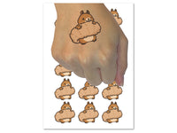 Shy Squirrel Hiding Behind Tail Temporary Tattoo Water Resistant Fake Body Art Set Collection (1 Sheet)