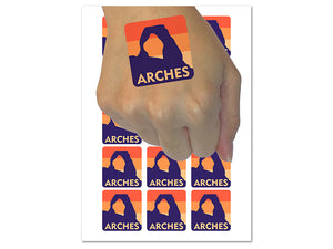 Destination Arches National Park Temporary Tattoo Water Resistant Fake Body Art Set Collection (1 Sheet)