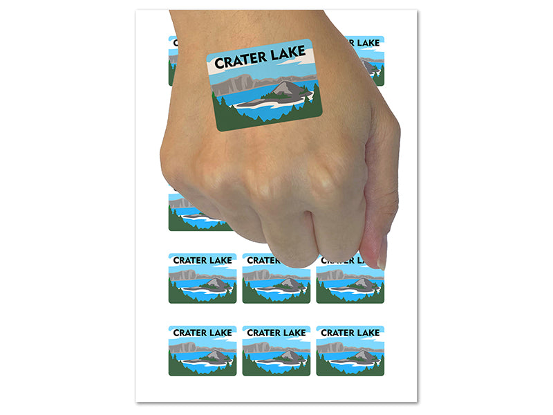 Destination Crater Lake National Park Temporary Tattoo Water Resistant Fake Body Art Set Collection (1 Sheet)