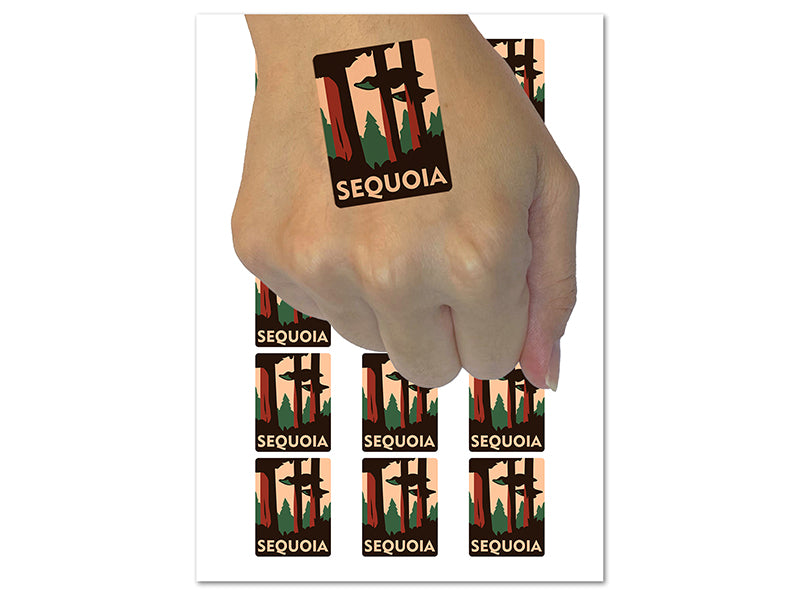 Destination Sequoia National Park Forest Temporary Tattoo Water Resistant Fake Body Art Set Collection (1 Sheet)