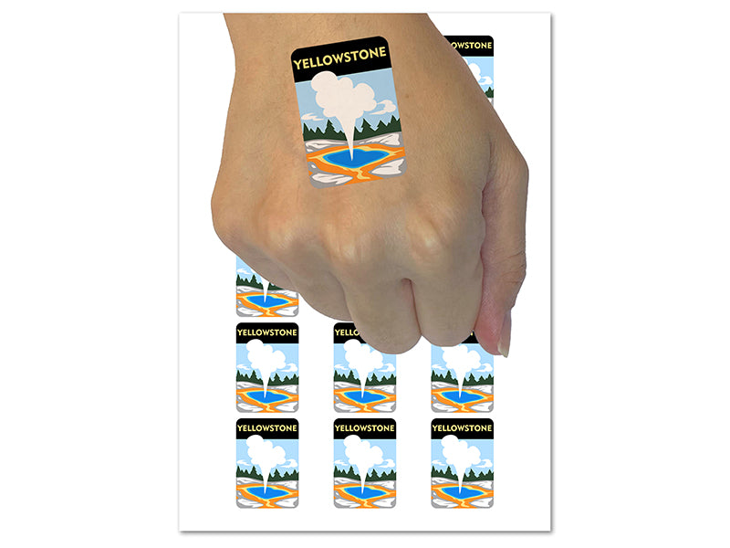 Destination Yellowstone National Park Temporary Tattoo Water Resistant Fake Body Art Set Collection (1 Sheet)