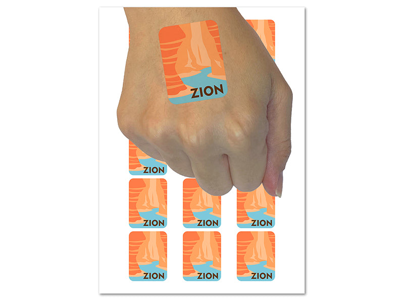 Destination Zion National Park Temporary Tattoo Water Resistant Fake Body Art Set Collection (1 Sheet)