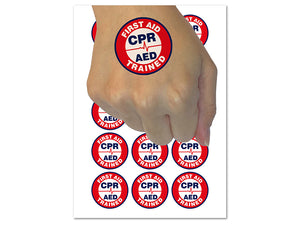 First Aid AED CPR Trained Temporary Tattoo Water Resistant Fake Body Art Set Collection (1 Sheet)