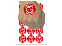 First Aid Trained EKG Heart Temporary Tattoo Water Resistant Fake Body Art Set Collection (1 Sheet)