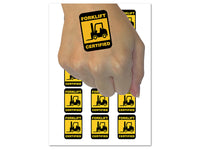 Forklift Certified Heavy Work Machine Operator Temporary Tattoo Water Resistant Fake Body Art Set Collection (1 Sheet)