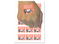 Vibing and Thriving Cat with Milk Temporary Tattoo Water Resistant Fake Body Art Set Collection (1 Sheet)