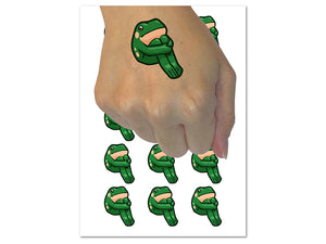 Patient Sitting Frog Temporary Tattoo Water Resistant Fake Body Art Set Collection (1 Sheet)
