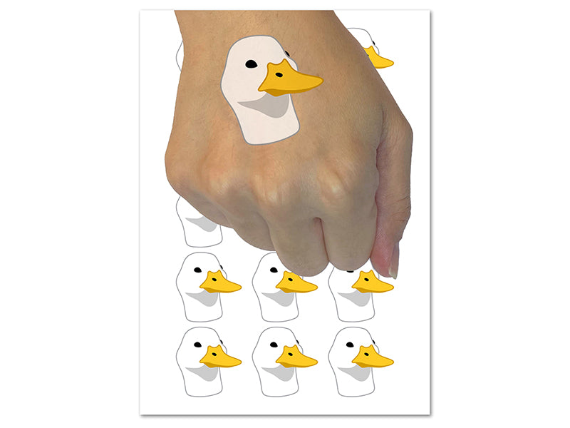 Pocket Duck Head Bird Temporary Tattoo Water Resistant Fake Body Art Set Collection (1 Sheet)