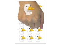 Pocket Duck Head Bird Temporary Tattoo Water Resistant Fake Body Art Set Collection (1 Sheet)
