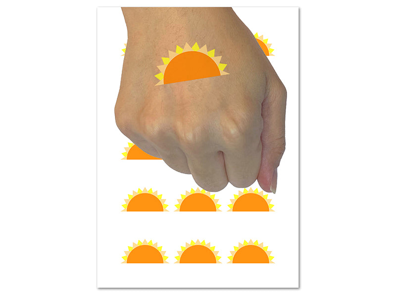 Pocket Full of Sunshine Sunrise Sunset Temporary Tattoo Water Resistant Fake Body Art Set Collection (1 Sheet)