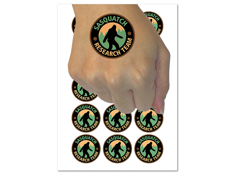 Sasquatch Research Team Bigfoot Cryptid Temporary Tattoo Water Resistant Fake Body Art Set Collection (1 Sheet)