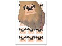 Sleeping Pocket Pug Dog Temporary Tattoo Water Resistant Fake Body Art Set Collection (1 Sheet)