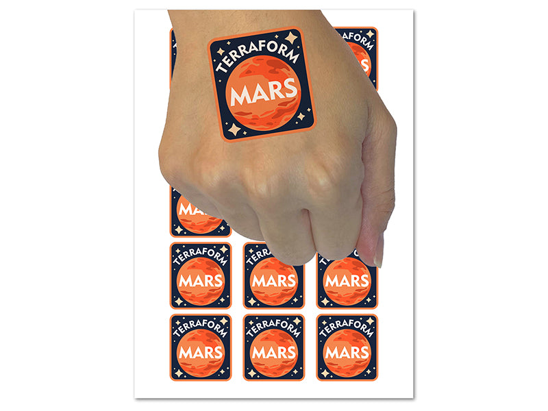 Terraform Mars Planet Space Earth Temporary Tattoo Water Resistant Fake Body Art Set Collection (1 Sheet)