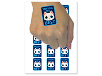 Trying My Best Sad Cat Temporary Tattoo Water Resistant Fake Body Art Set Collection (1 Sheet)